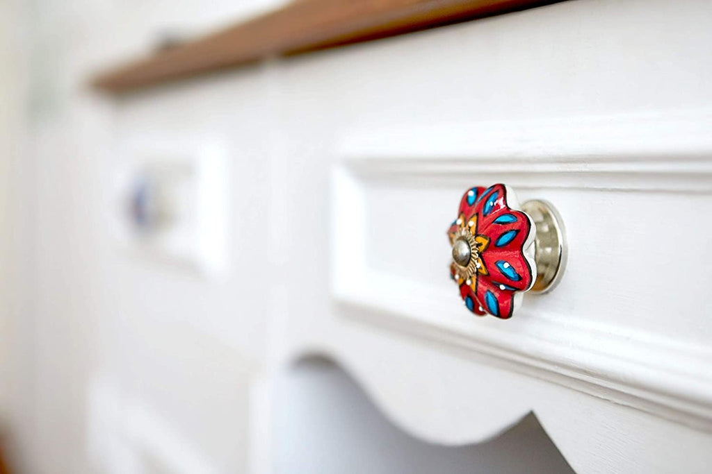 Ceramic Cabinet Colorful Knobs, Cabinet, Drawer, Wardrobe Set of 10 (Multi)
