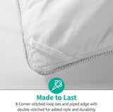 Twin Lightweight Feathers Down Fiber Comforter, Light Warmth Luxury Duvet Insert for Hot Sleepers/Wa