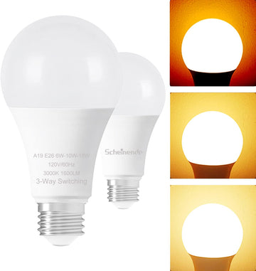 3-Way Led Light Bulbs 30 70 100 Watt Equiv, A19 E26 Bulb, Warm White