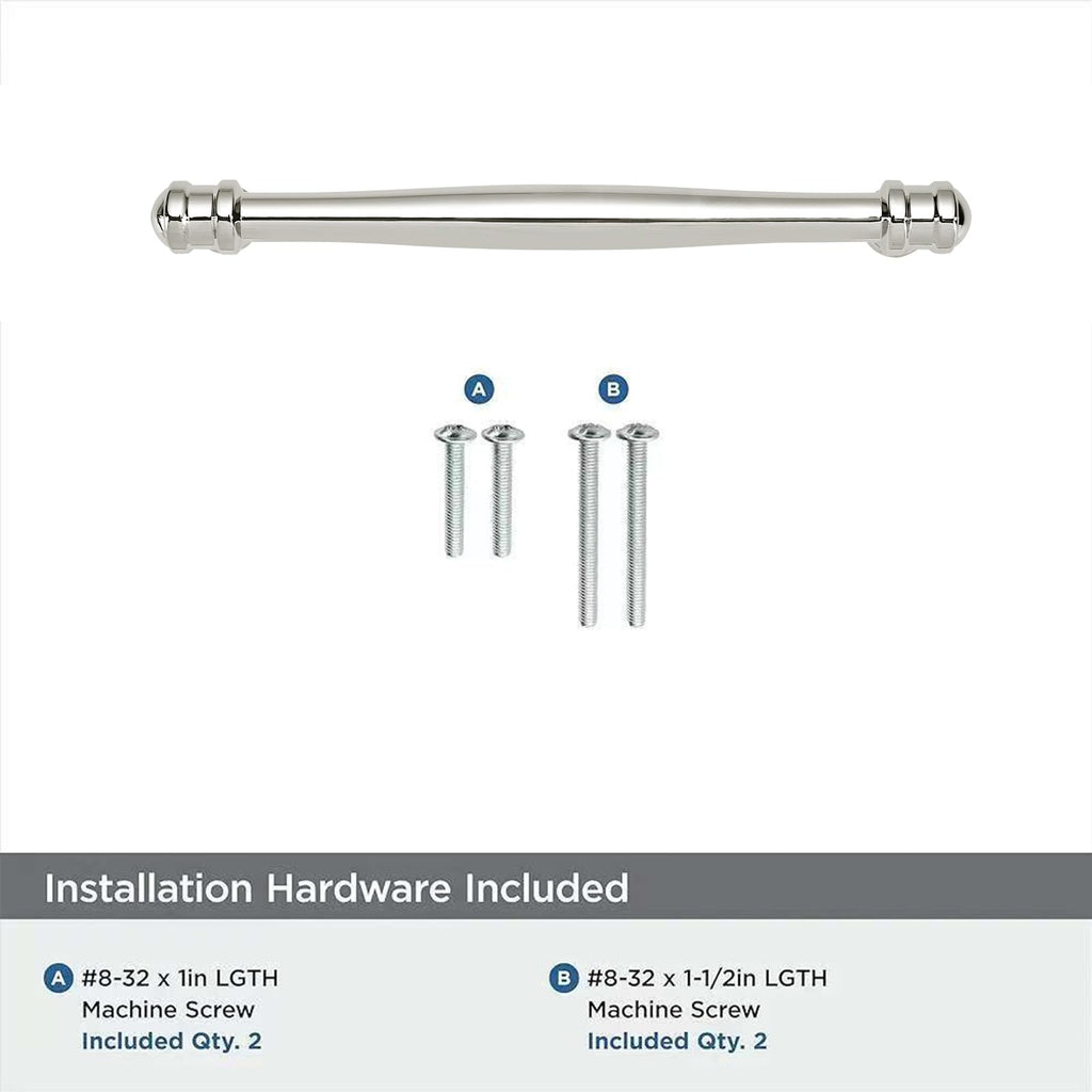10 Pack 8inch(203mm) Hole Center Vibrant Polished Nickel Cabinet pulls Solid Heavy-Duty Tradition Kitchen Cabinet