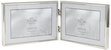 Hinged Double Simply Metal Picture Frame, 6 by 4-Inch, Silver