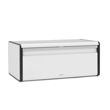 Rectangular Fall Front | White | Large Metal Front Opening Bread Store Countertop | Flat Top for Extra Storage