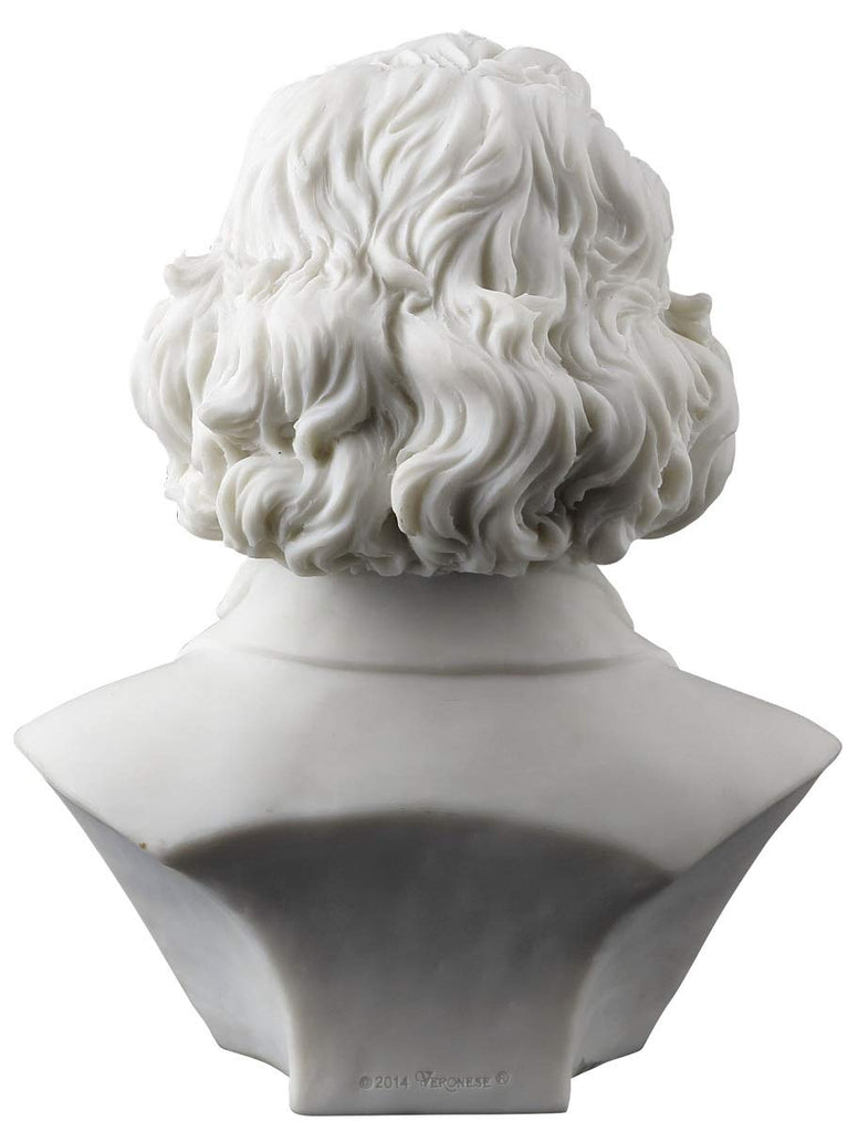 Ludwig van Beethoven Bust Statue, Classical Music Decor, White Finish