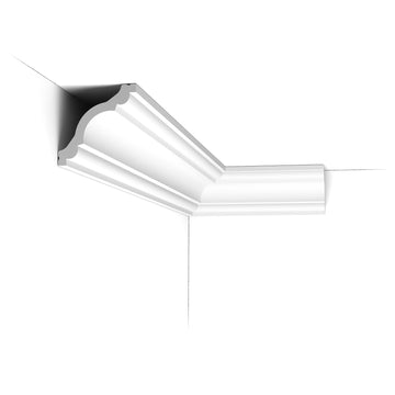 Duropolymer High Impact Polystyrene Crown Moulding | Primed White | 4-3/8in Face x 78in Long (12 Pack)