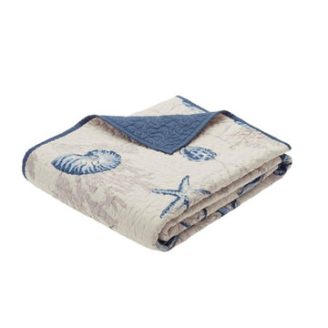 Oversized Coastal Premium Soft Blue 60x70 Quilted Throw, 1pc