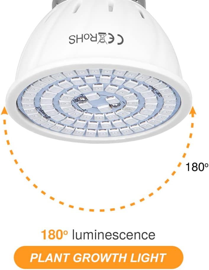 2 Pack Par16 LED Grow Light Bulb,Plant Short Neck Light Bulbs E27 Base,5W Grow Bulb 50W Equivalent, Grow Light