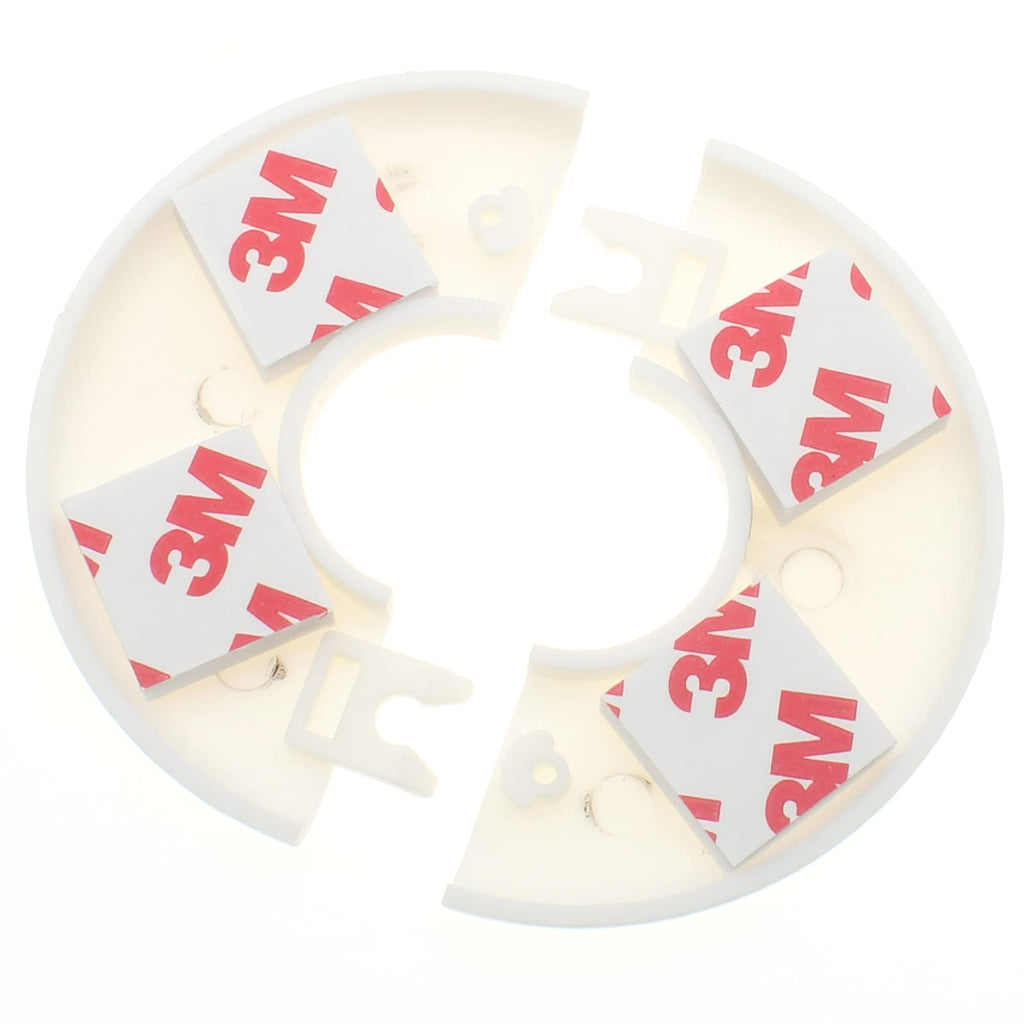 2 Pcs ID 0.89 Inch ABS Wall Split Flange Self-Adhesive tape Round Escutcheon Plate Cover for Water Pipe Faucet