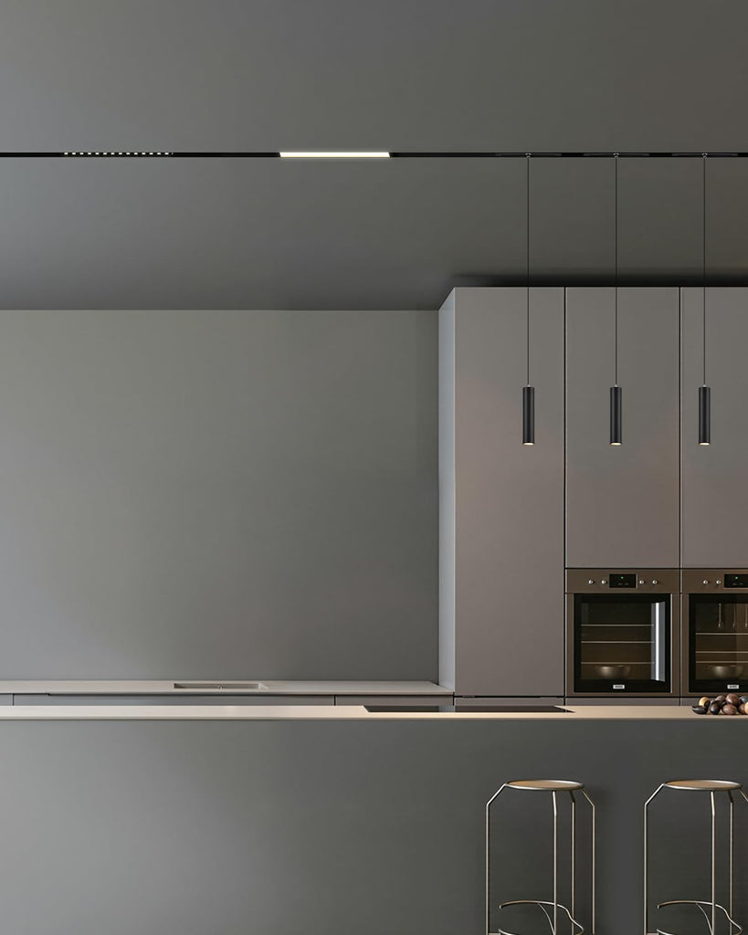 Magnetic Track Light Rails, Pre-Ceiling Recessed Mount Aluminum Track