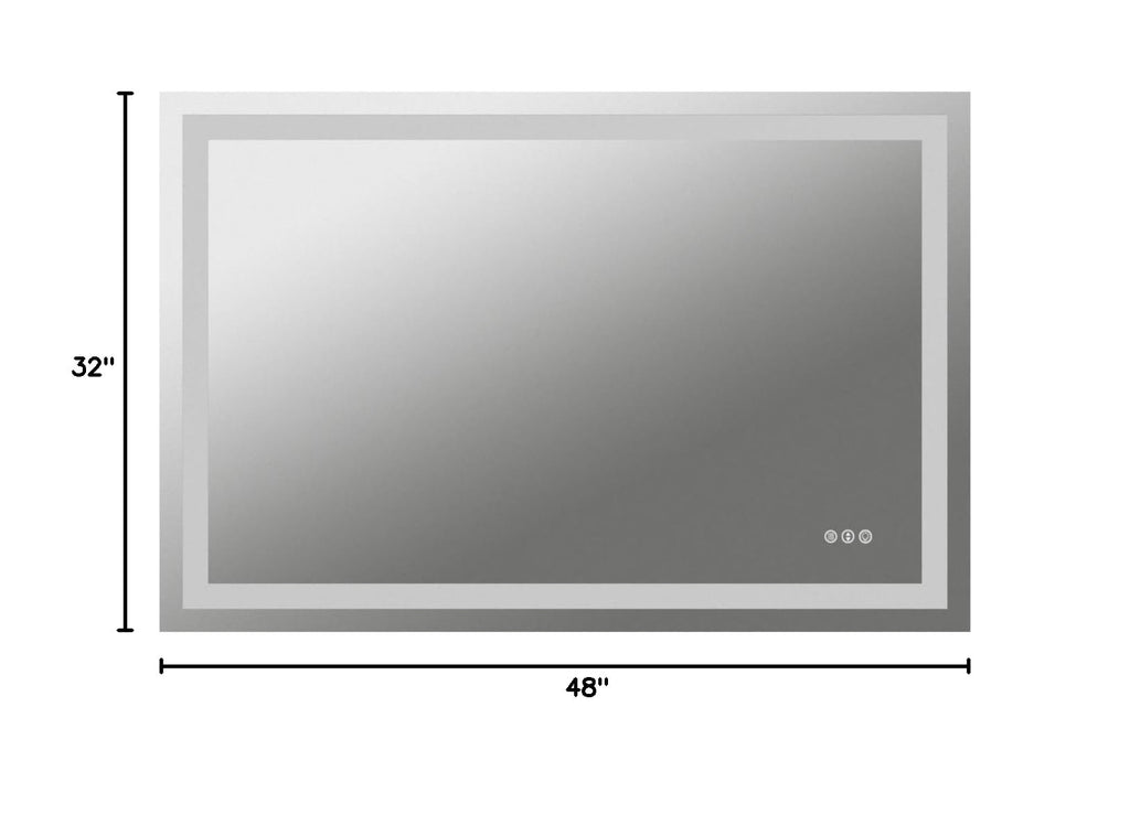 LED Bathroom Mirror 48"X32" with Front Light and Backlit