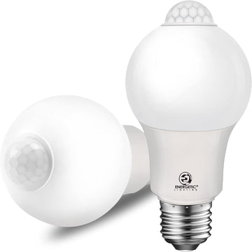Energetic Motion Sensor Light Bulb, 60 Watt Equivalent (8.5W), Indoor/Outdoor Automatic Activated by Motion, A19