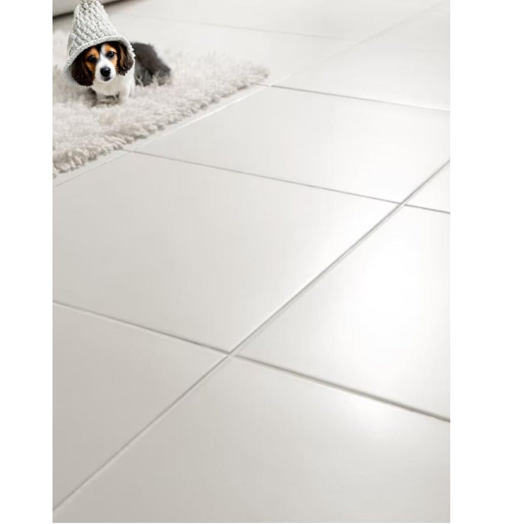 12x12 White Semi-Matte Porcelain Floor & Wall Tile - 11 Pieces
