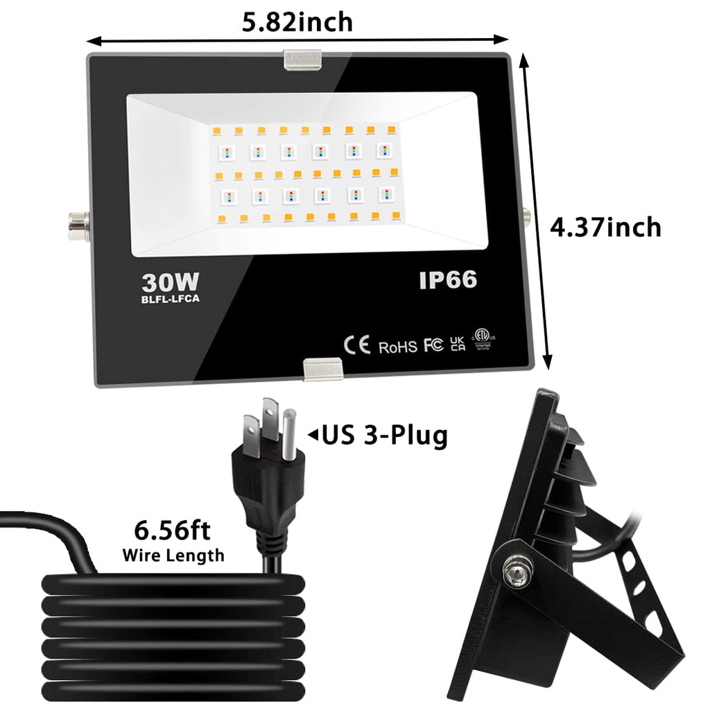 Led Flood Light 30W, 300W Equivalent Outdoor Color Changing Lights