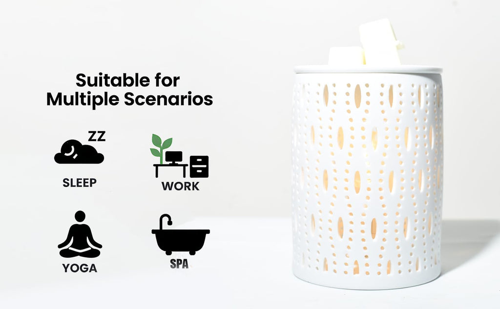 Wax Melt Warmer with Timer White Ceramic Electric Christmas Dimmable Oil Melter Cute Small Light Aromatherapy