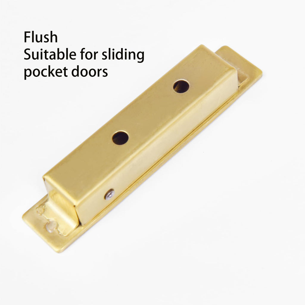 Pocket Door Handles Edge Pull,Flush Finger Hardware,Satin Brass,2