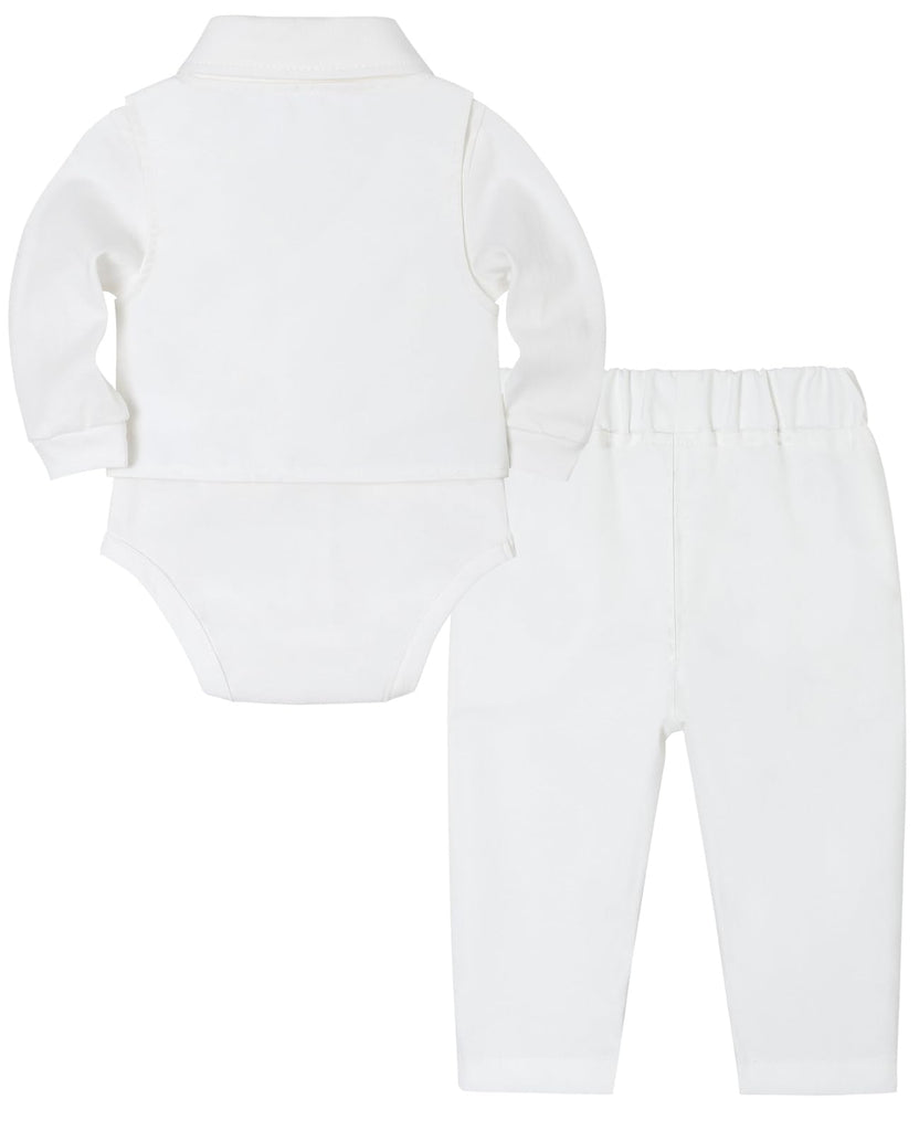 Baby Boy Suit Set Infant Tuxedo Formal Outfit Ivory White