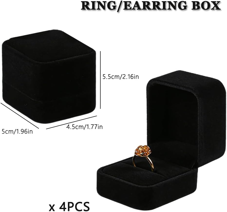 Velvet Jewelry Gift Boxes for Bracelet Necklace Pendant Ring Earring Display Case Jewelry Box Storage - Set of 10