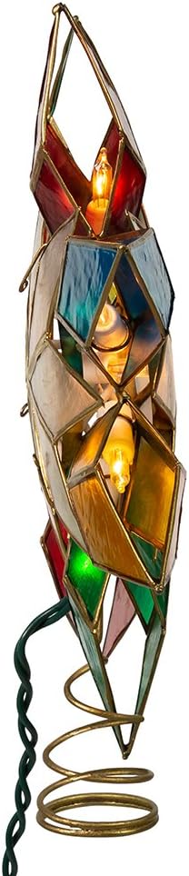 10-Light Multi-Color Capiz Star Tree Topper