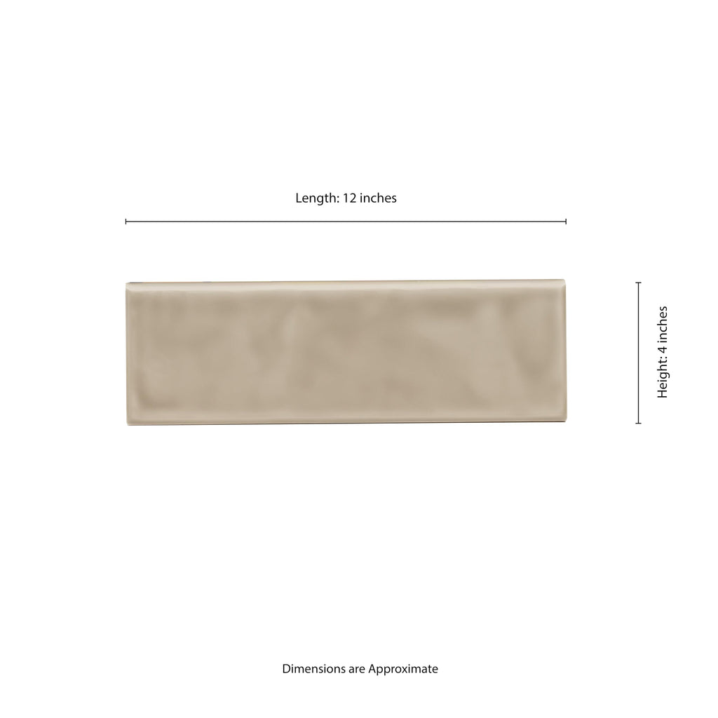 Bullnose Ceramic Subway Wall Tile | Urbano Warm Concrete | 4" x 12"
