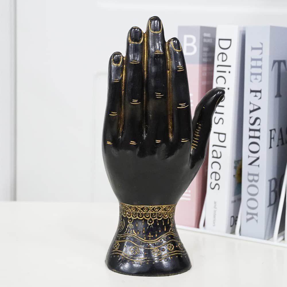 Palmistry Hand Resin Statue Telling Palm Reading, Ancient Mystical Palm with Lines and Symbols Sculpture for Palm