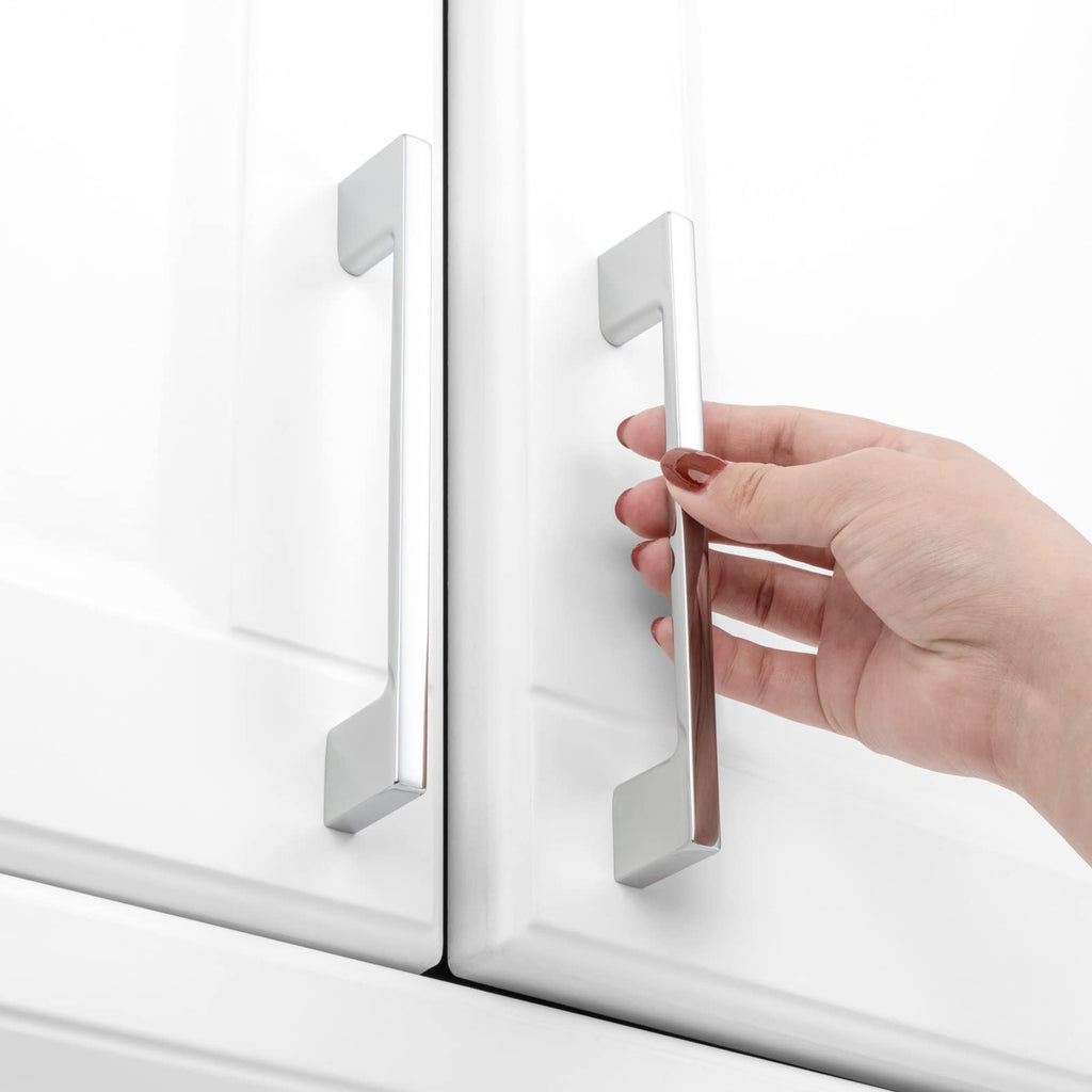 10 Pack 5 in Polished Chrome Cabinet Pulls, Drawer Handles P01