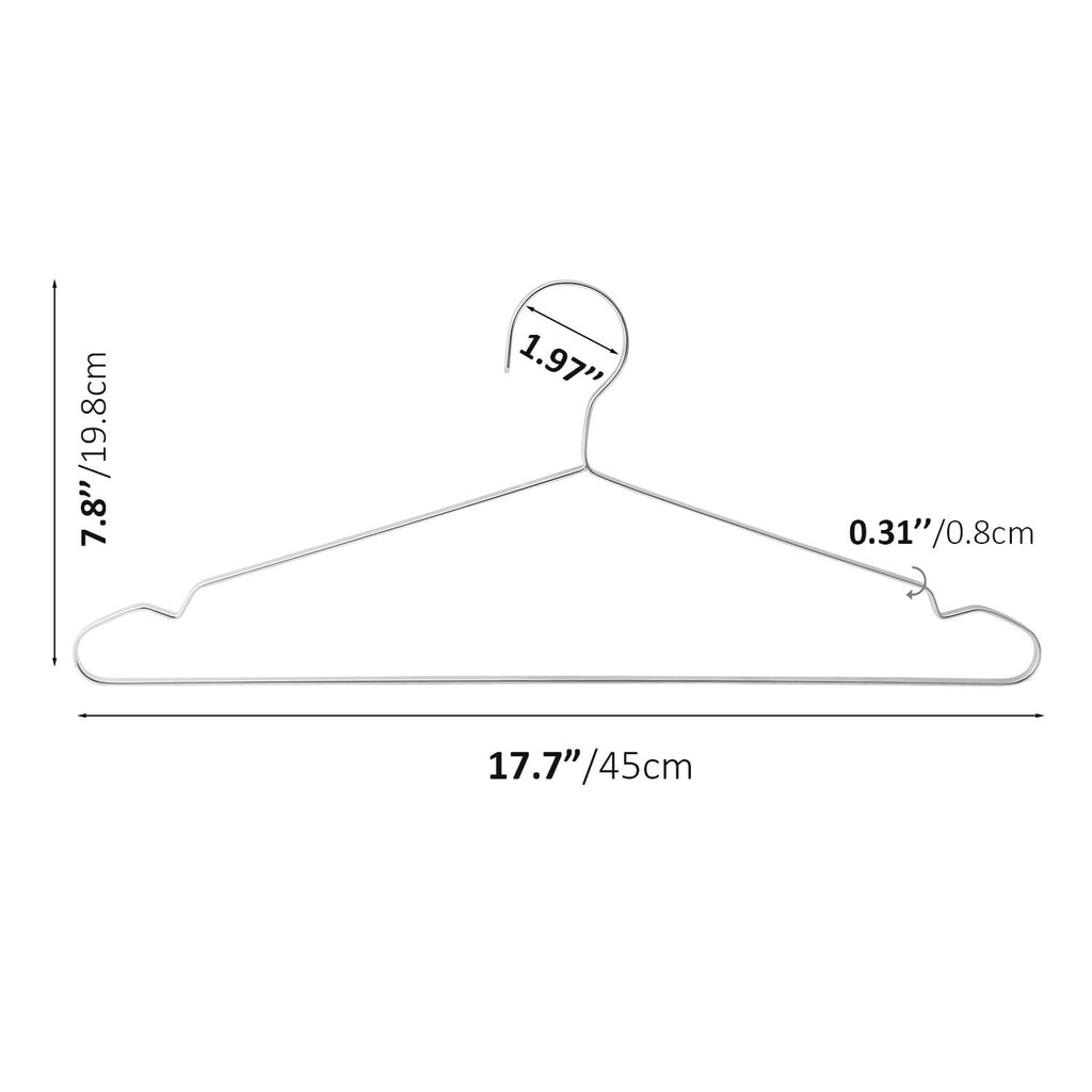 20 Pack Heavy Duty Extra Wide Stainless Steel Coats Hangers, 17.7" Strong Durable Metal Hanger for Heavy Garments
