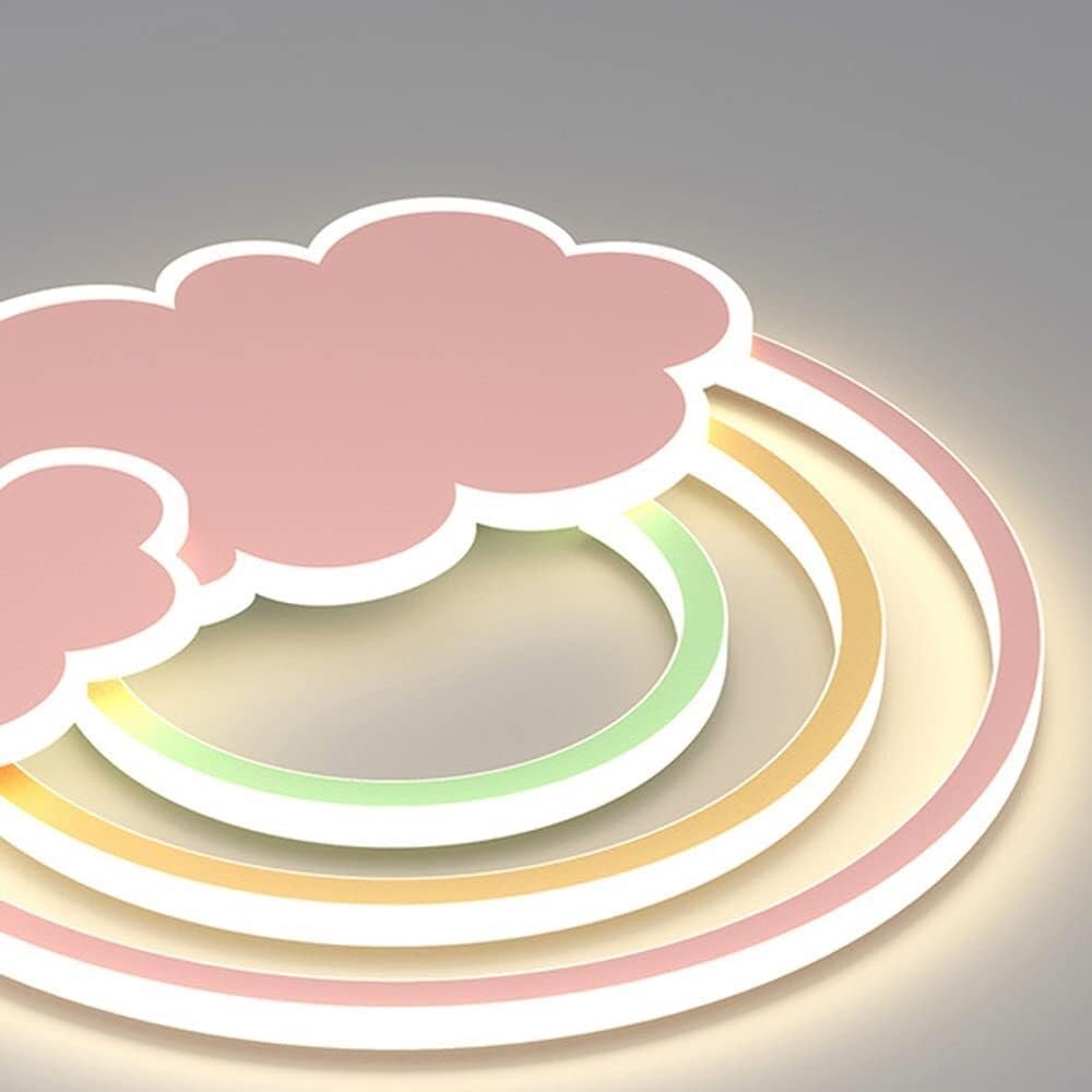 Modern Cloud Rainbow Flush Mount Ceiling Light for Kids Room Bedroom Nursery School Creative Blue Pink Acrylic Light
