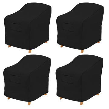Patio Adirondack Chair Covers, Heavy Duty Outdoor Chair Covers, Waterproof Patio Furniture Covers (4Pack, Black)