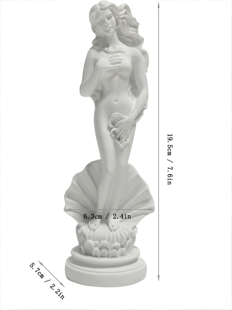 Aphrodite Statue the Birth of Venus 7.6 Inch - Greek Goddess Sculpture, Handmade Resin Art Figurine Classical White