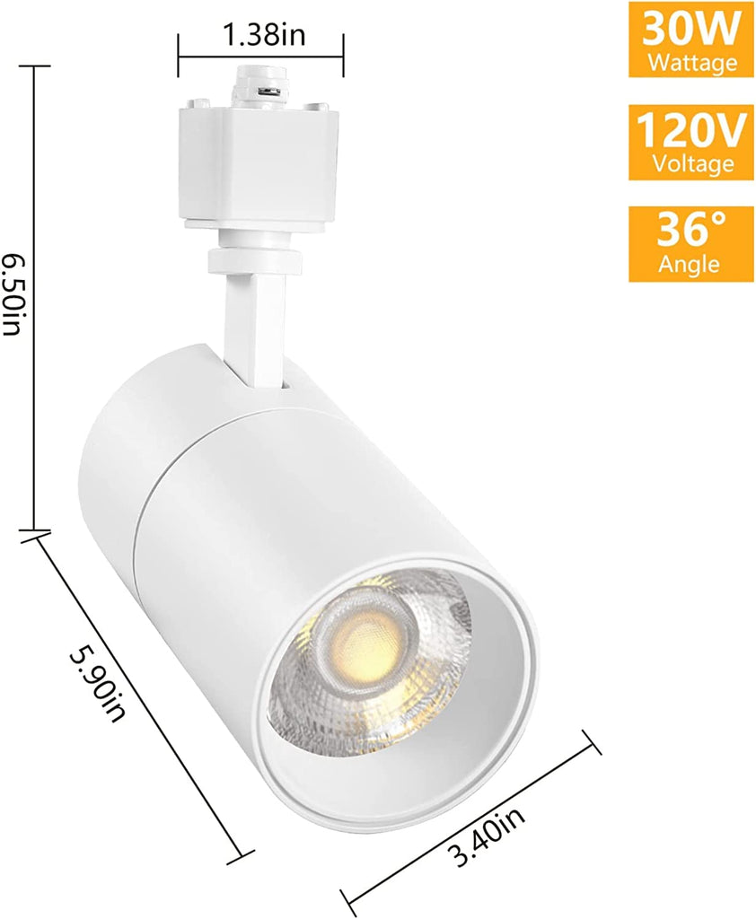 30W Dimmable LED Track Lighting Heads H Type, White 1 Pack