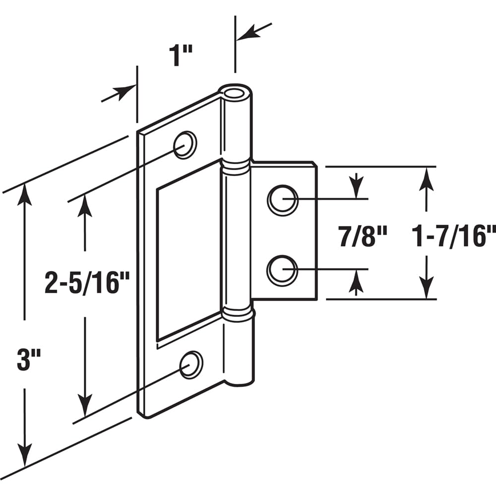 N 72737 Bi-Fold Door Non-Mortise Hinge, Bronze (Single Pack)