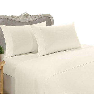 Italian 210 Thread Count Egyptian Cotton Duvet Cover Set, King, Ivory Solid, Premium Italian Finish