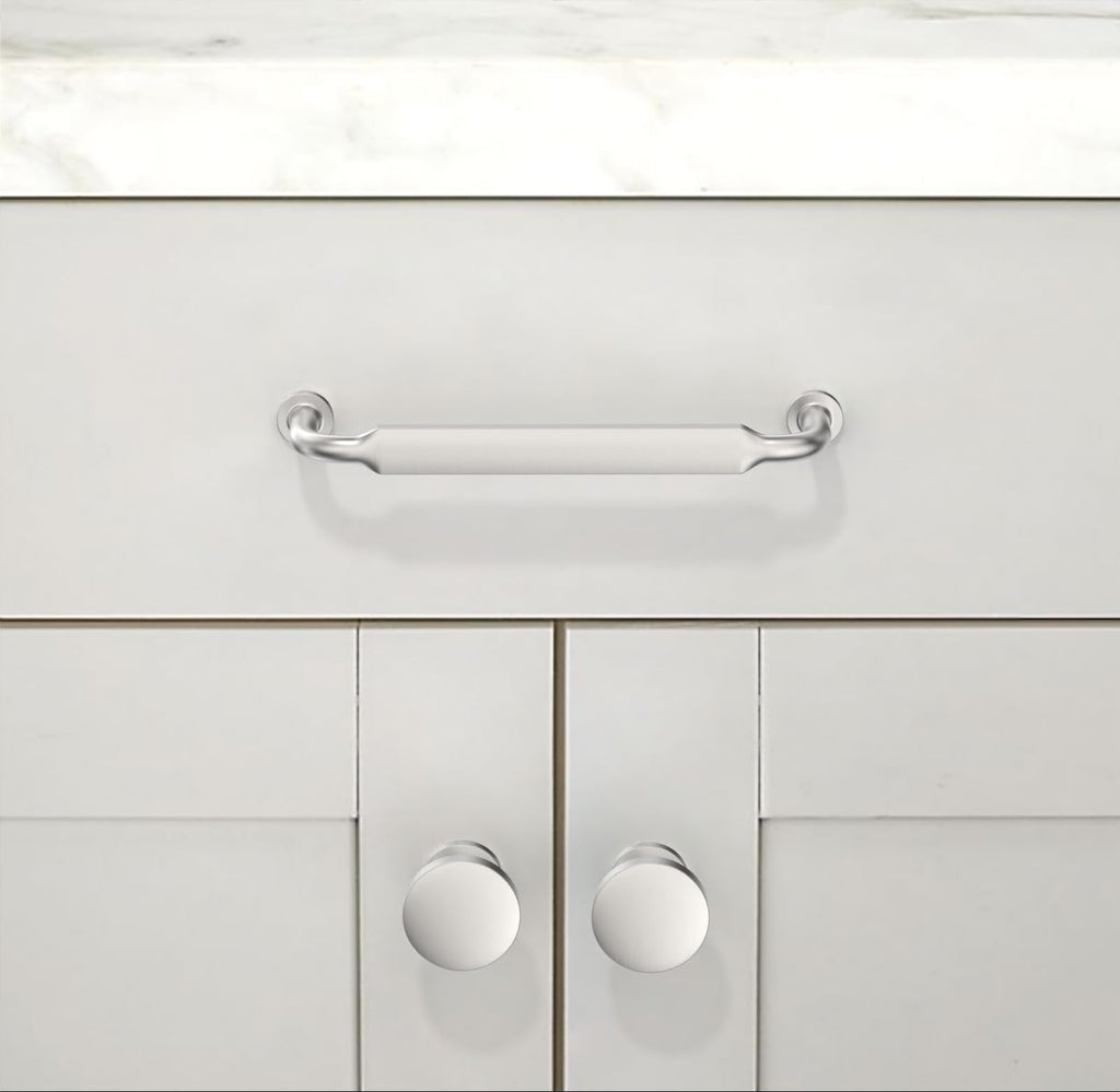 10 Pack Brushed Satin Nickel Cabinet Knobs 1-1/5 Inch(30mm) Single Hole Cabinet Pulls Round Kitchen Cabinet Knobs