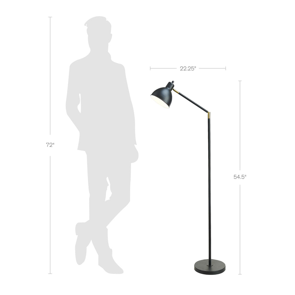 Modern Adjustable Floor Lamp, Standing Lamp, Living Room Light, LED Bulb NOT Included, 54.5", Black