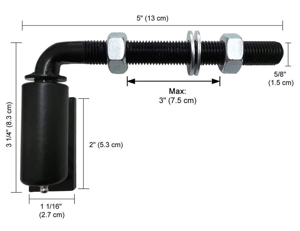Universal Heavy Duty 5/8" J-Bolt Gate Hinge Steel Pivot Hinge Welded Hinge for Welding on Larger Iron or Steel Gates