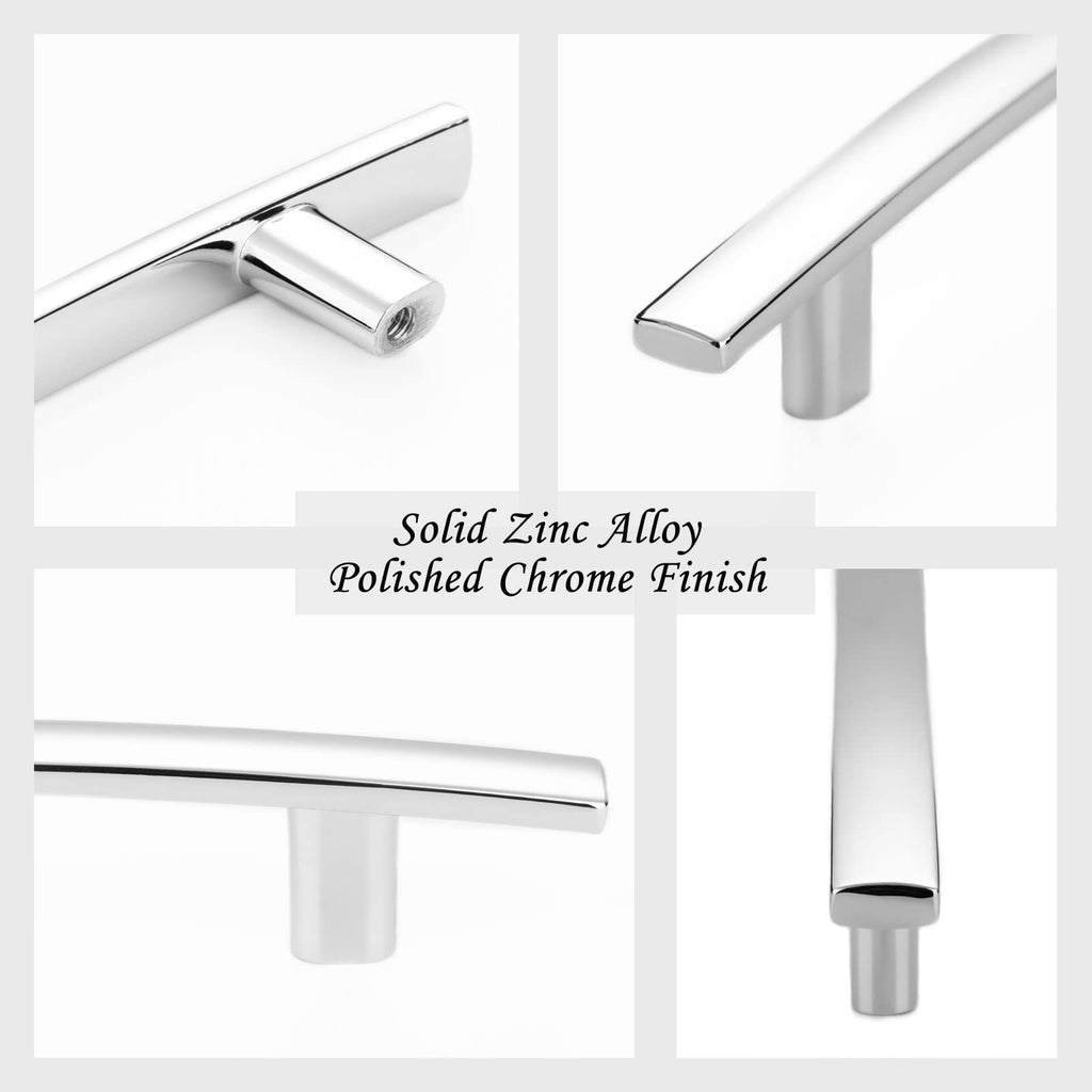 3 Inch Polished Chrome Cabinet Pulls Curved Handles 10 Pack P2204