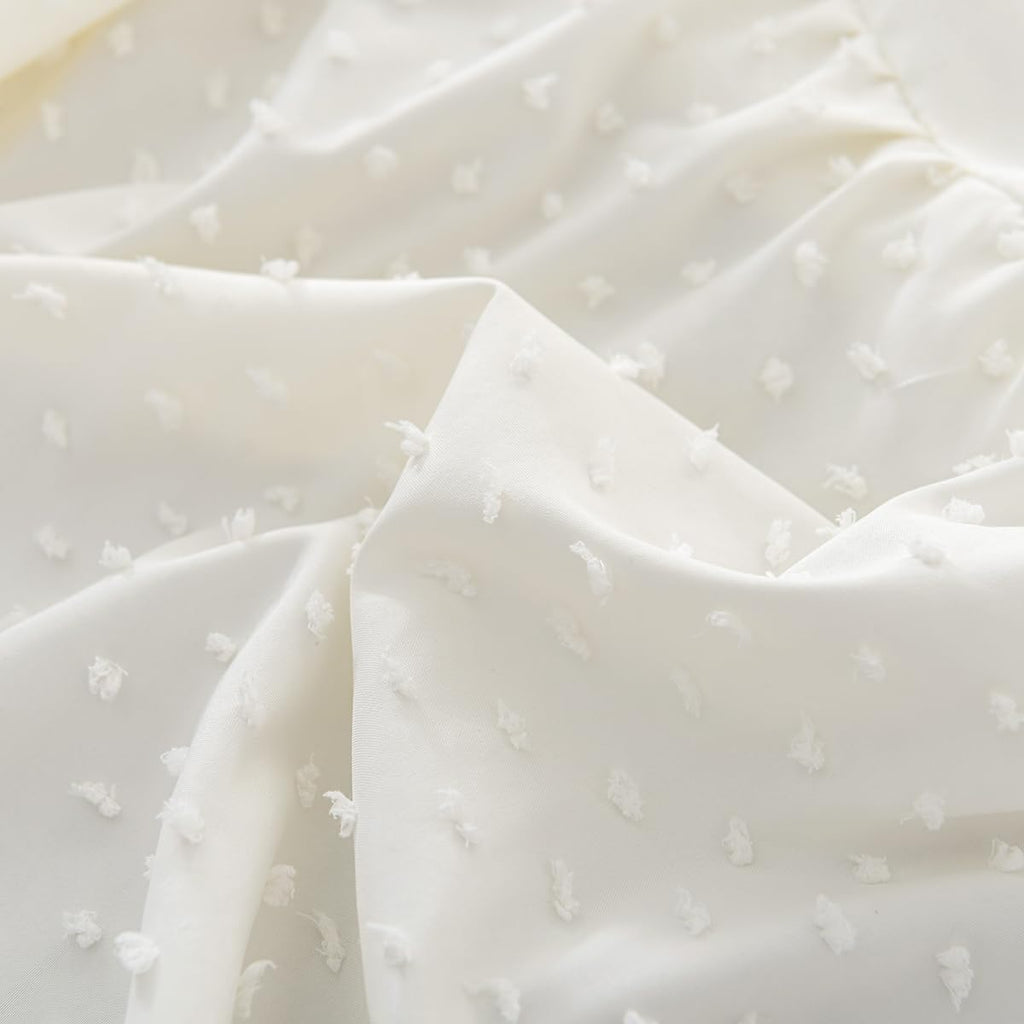 Tufted Dot Bed Skirt Full Size - Ruffled Bed Skirt with Split Corners