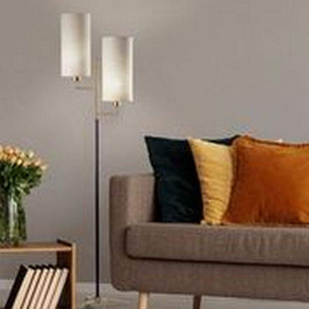 Davis, Floor Lamp, Matte Black/Antique Brass