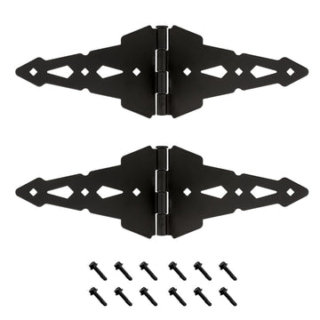 8" Decorative Steel Strap Gate Hinge | Heavy-Duty, Powder-Coated, Zinc-Plated Steel | Contemporary Style | Tight