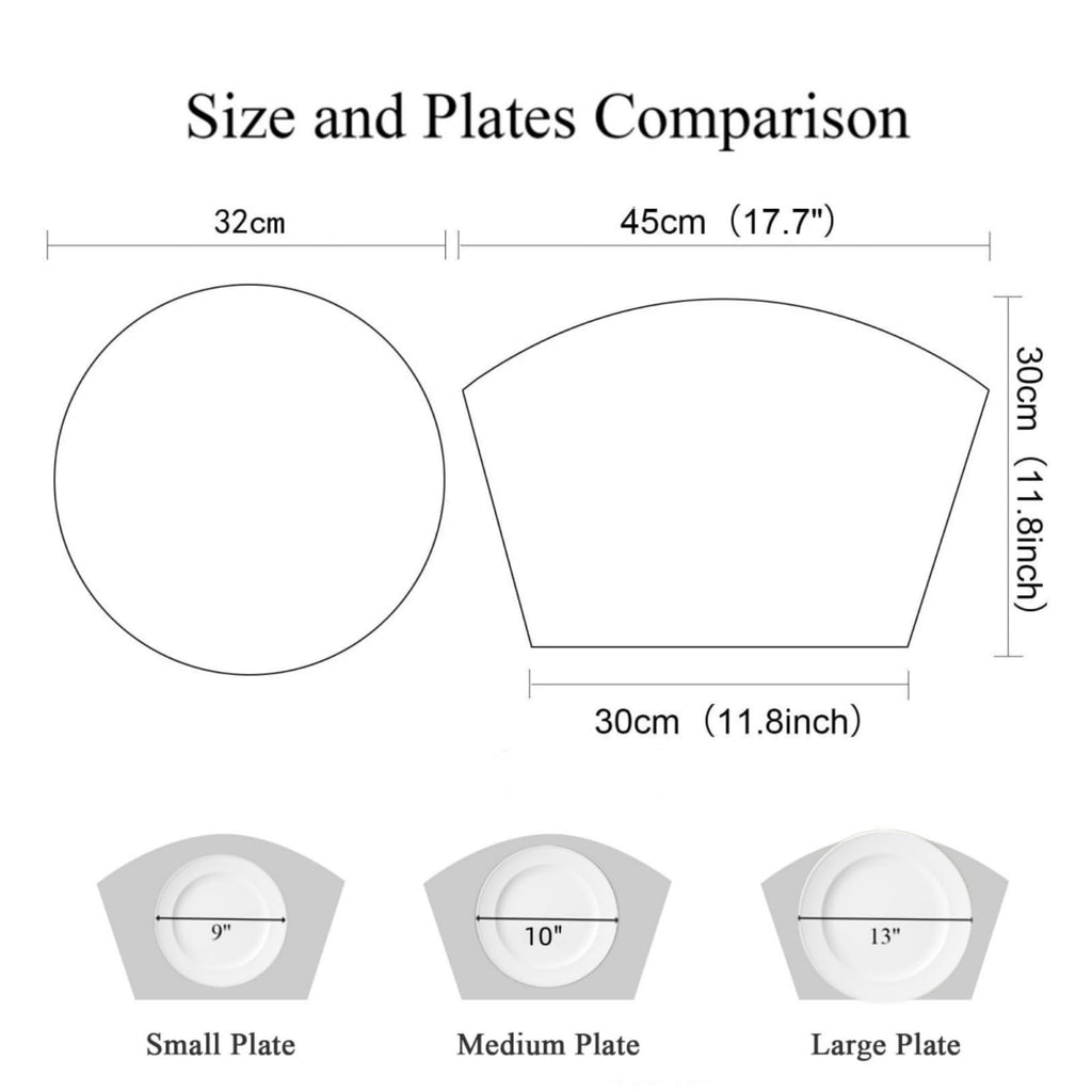Round Table Placemats Set of 7 Wedge Shaped Place Mat with Round Centerpiece Mat Heat Resistant Table Mats Washable