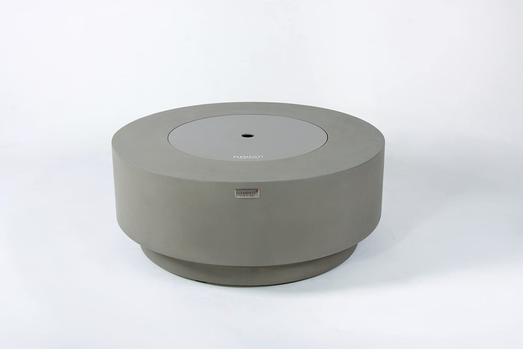 Colosseo Gas Fire Pit Cast Concrete 40" Dia. Round Fire Table, Outdoor Fire Pit Electronic Ignition | Canvas Cover