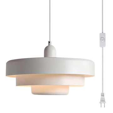 Hanging Lamp Plug in White Pendant Light Fixtures Mid Century Modern Pendant Lamp Nordic Style Pendant Lighting Metal