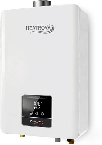 Natural Gas Tankless Water Heater Indoor, HeatRova 4.3 GPM 102, 000 BTU, Instant Hot Water, Constant Temperature