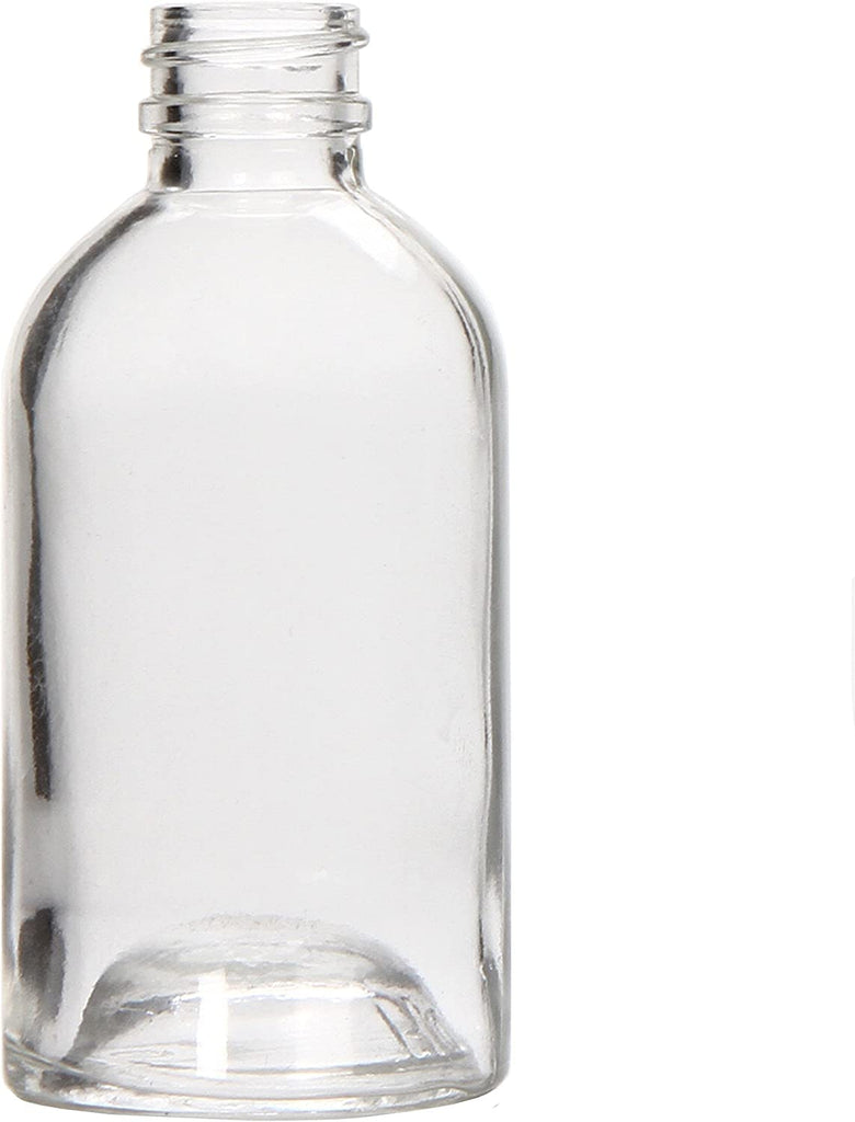 Set of 4 Glass Diffuser Bottles 85ml Boston Round Empty Aromatherapy Vessels with 100 Rattan Reed Sticks 8.75" Bulk