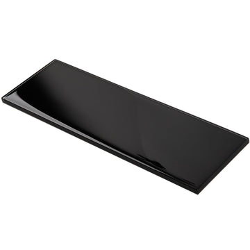 Black Glass Subway Tile, Glass Kitchen Shower Backsplash Wall, 4 x 12 Inches, 4 Sq.Ft.
