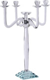 Efavormart 27" Tall Handcrafted Gem Cut 5 Arm Crystal Modern Glass Candelabra Candle Holder Wedding Centerpiece