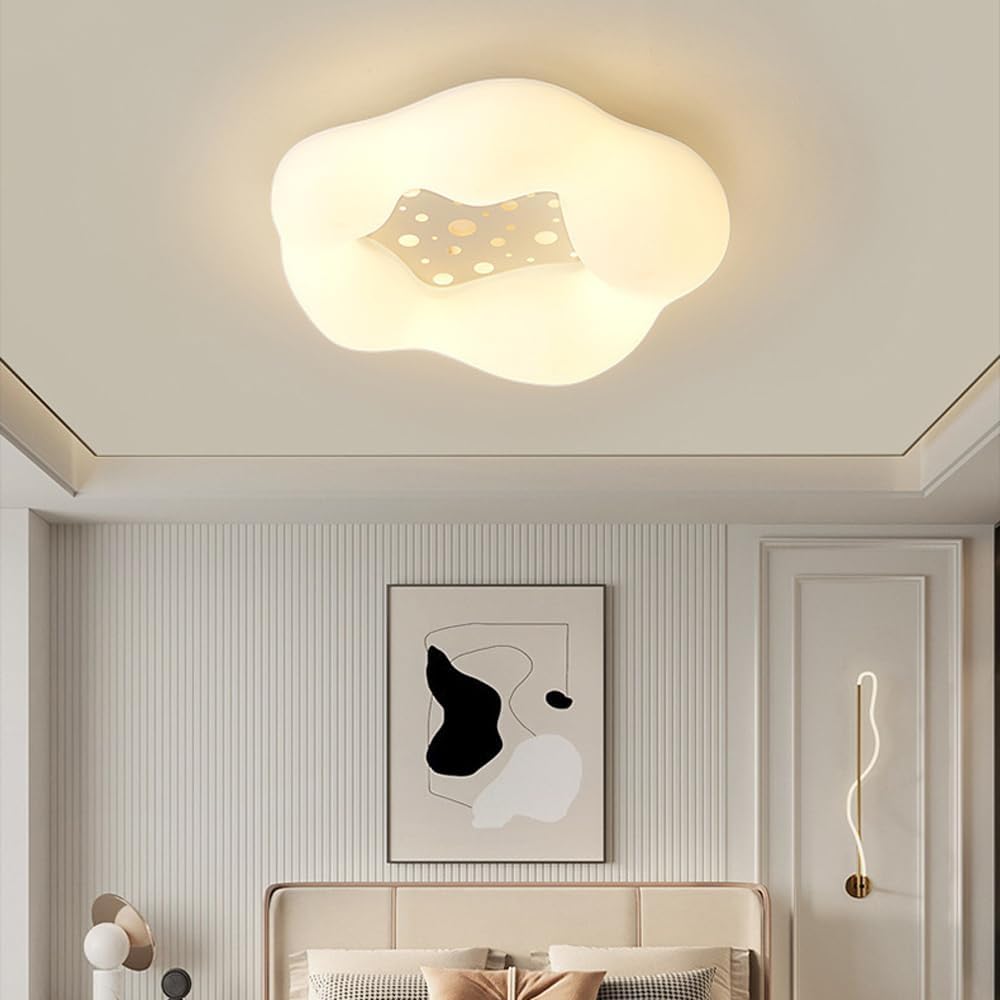 Minimalist Cloud Kids Ceiling Light Fixture - Nordic Style Flush Mount Lighting, Playroom, and Living Room