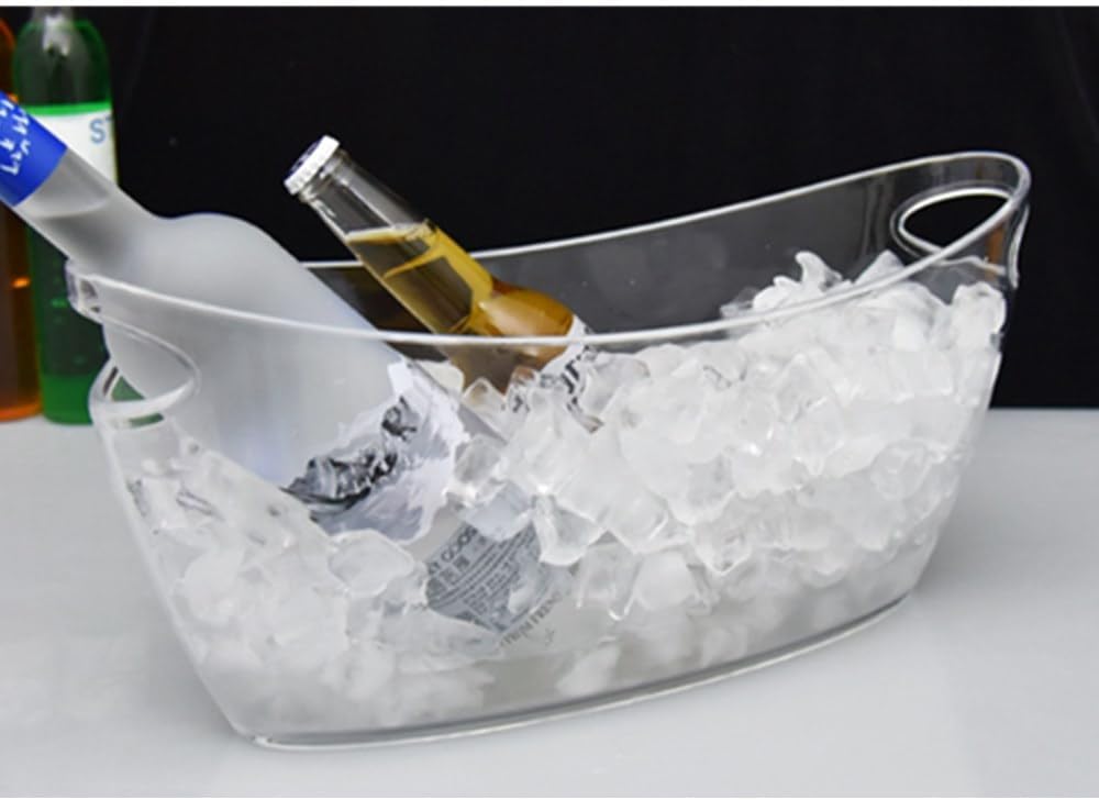Ice Buckets for Parties, 5.5 Liter Large Clear Acrylic Food Grade Ice Bucket, Mimosa Bar Supplies Beverage Tub