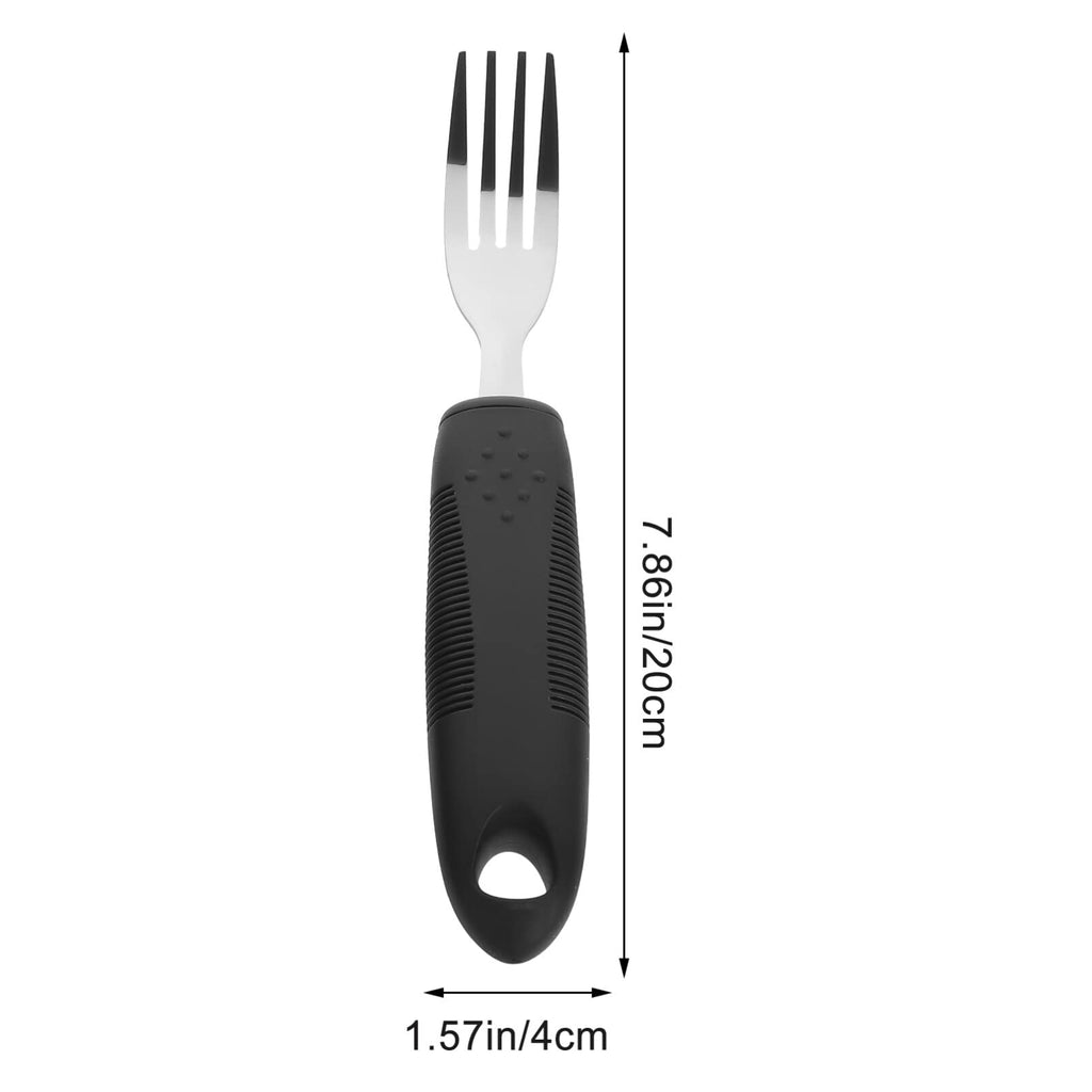 Portable Anti-Shake Tableware Set with Thick Handle Silverware Non-Slip Weighted Fork and Spoon Adaptive Utensils for