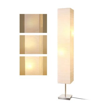 Modern Floor Lamp, Paper Tall Standing Lamp with Shade, Off White