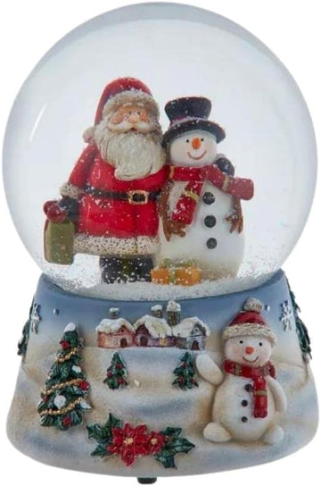 100MM Musical Santa and Snowman Water Globe